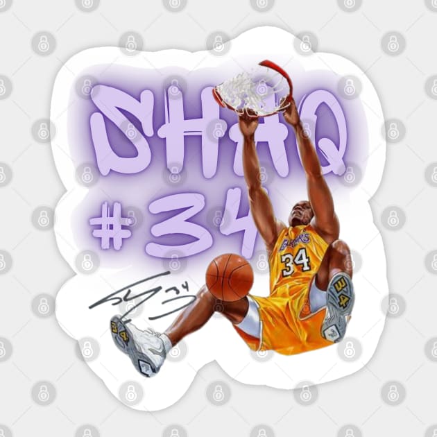 Shaq 34 Dunkman Sticker by MrPhilFox